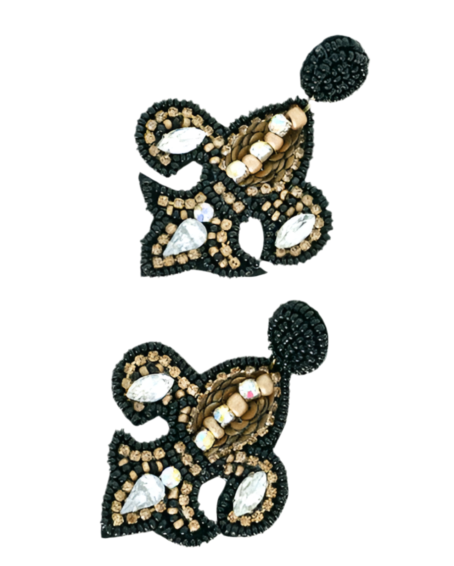 Fleur De Lis Beaded Earrings