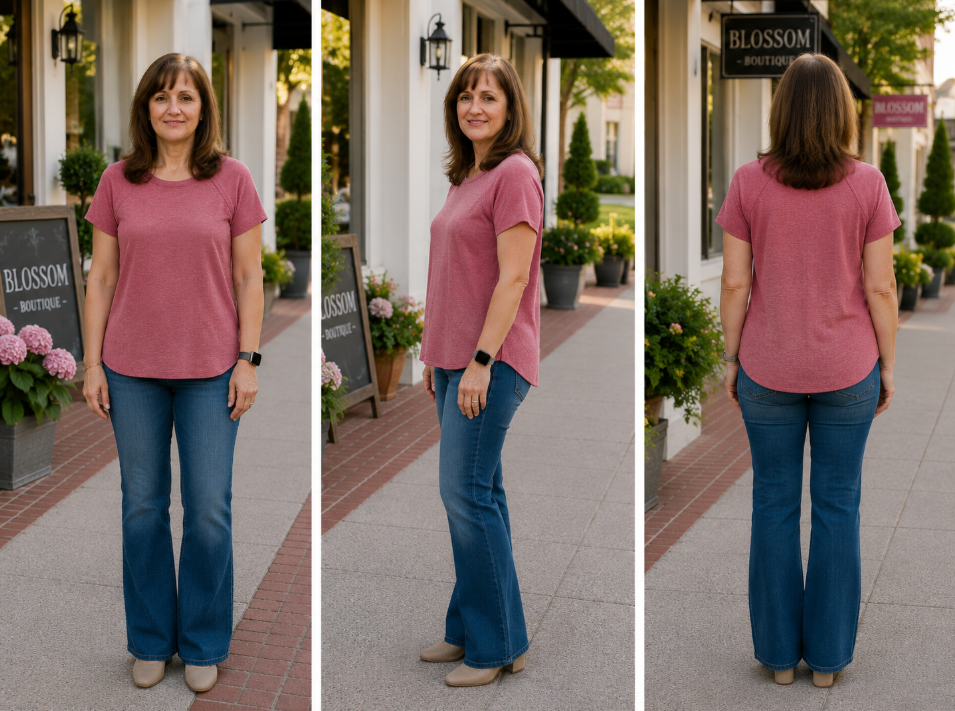 Cabernet Waffle Short Sleeve Top
