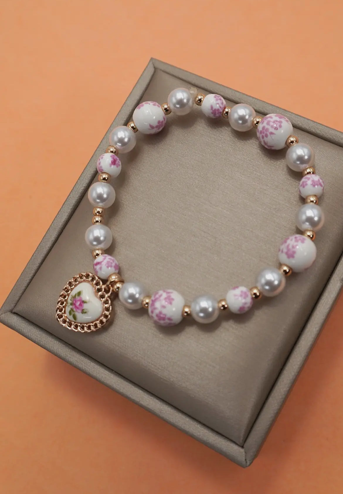 Beaded Bracelet with Floral Accent