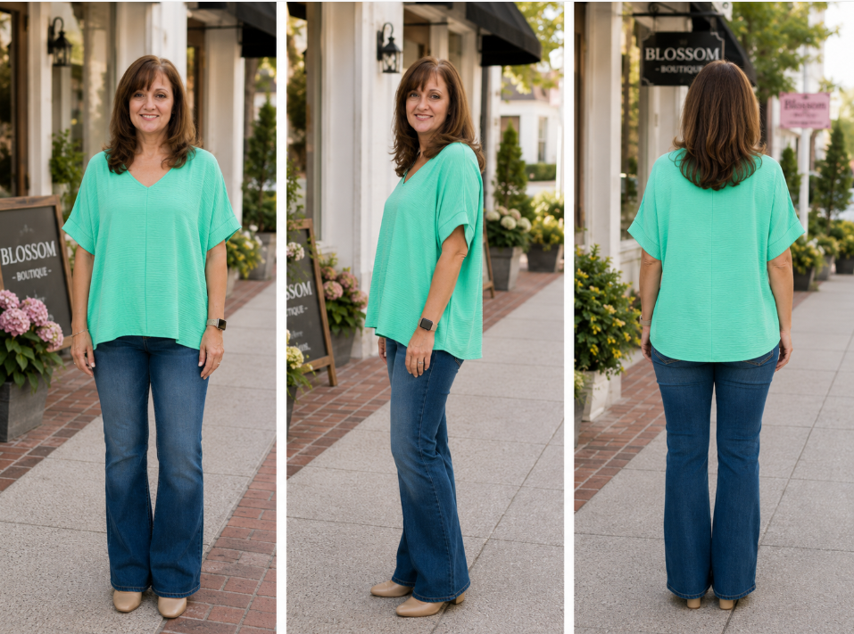Mint Dolman Sleeve Top