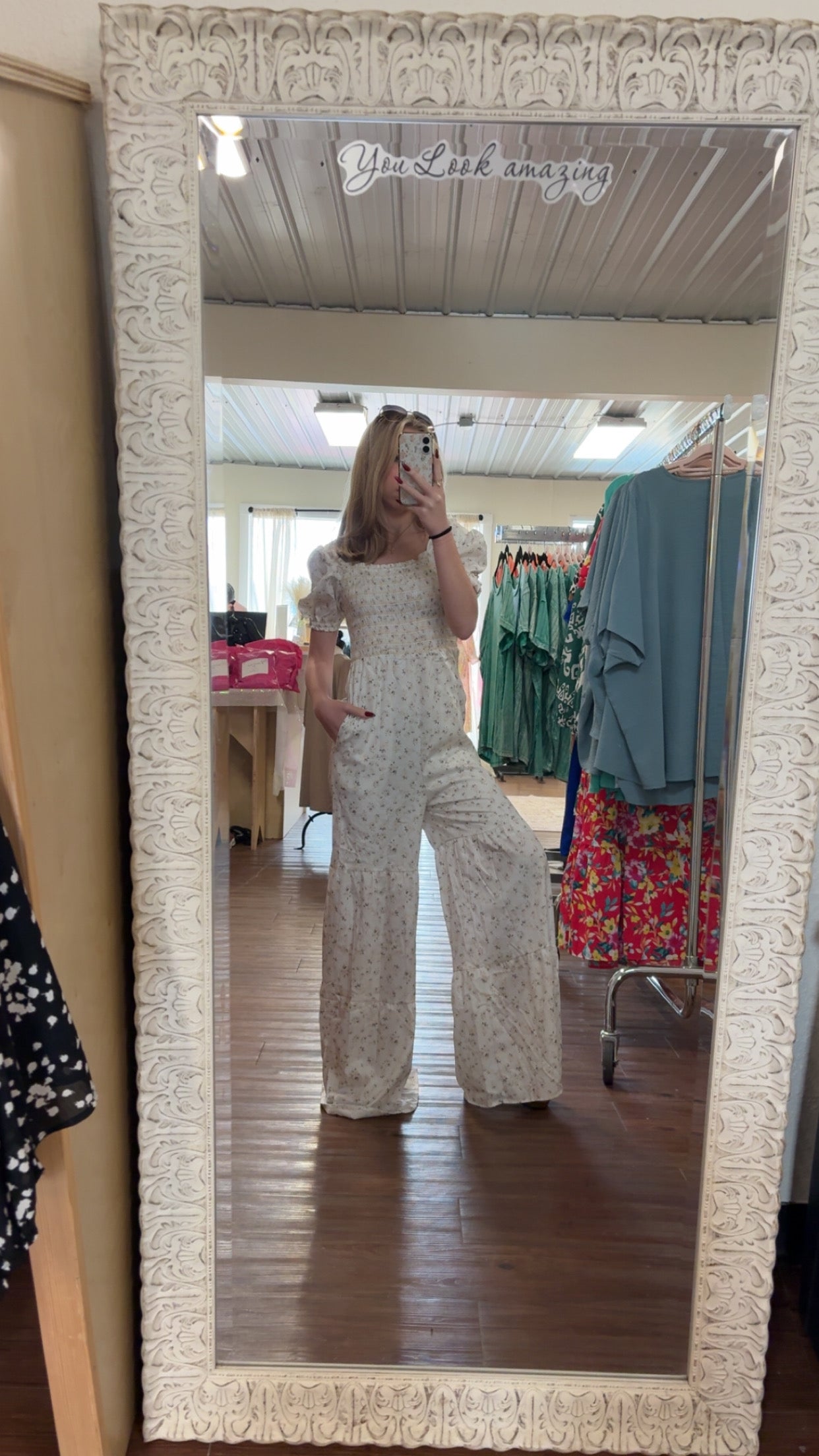 White Floral Jumpsuit