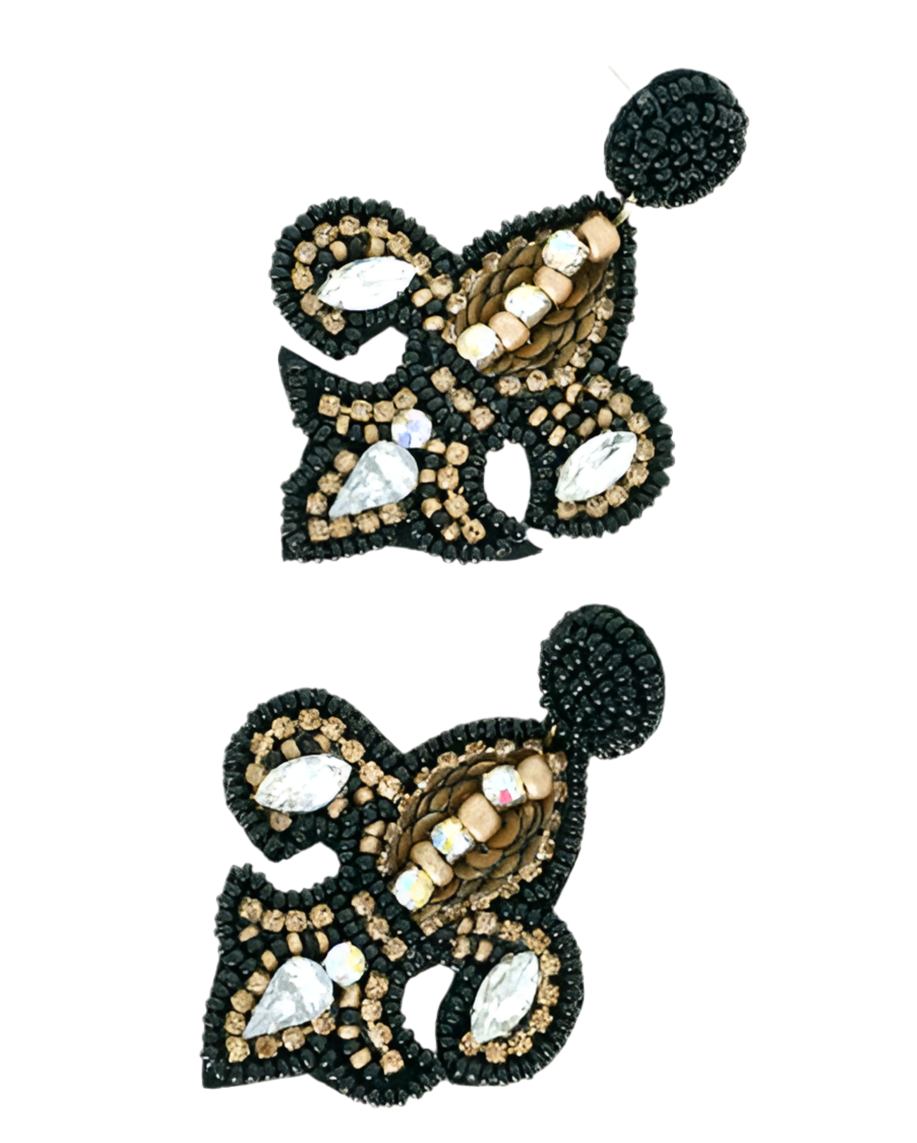 Fleur De Lis Beaded Earrings