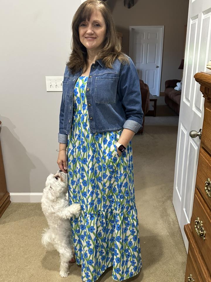 Coastal Bloom Ruffle Strap Maxi