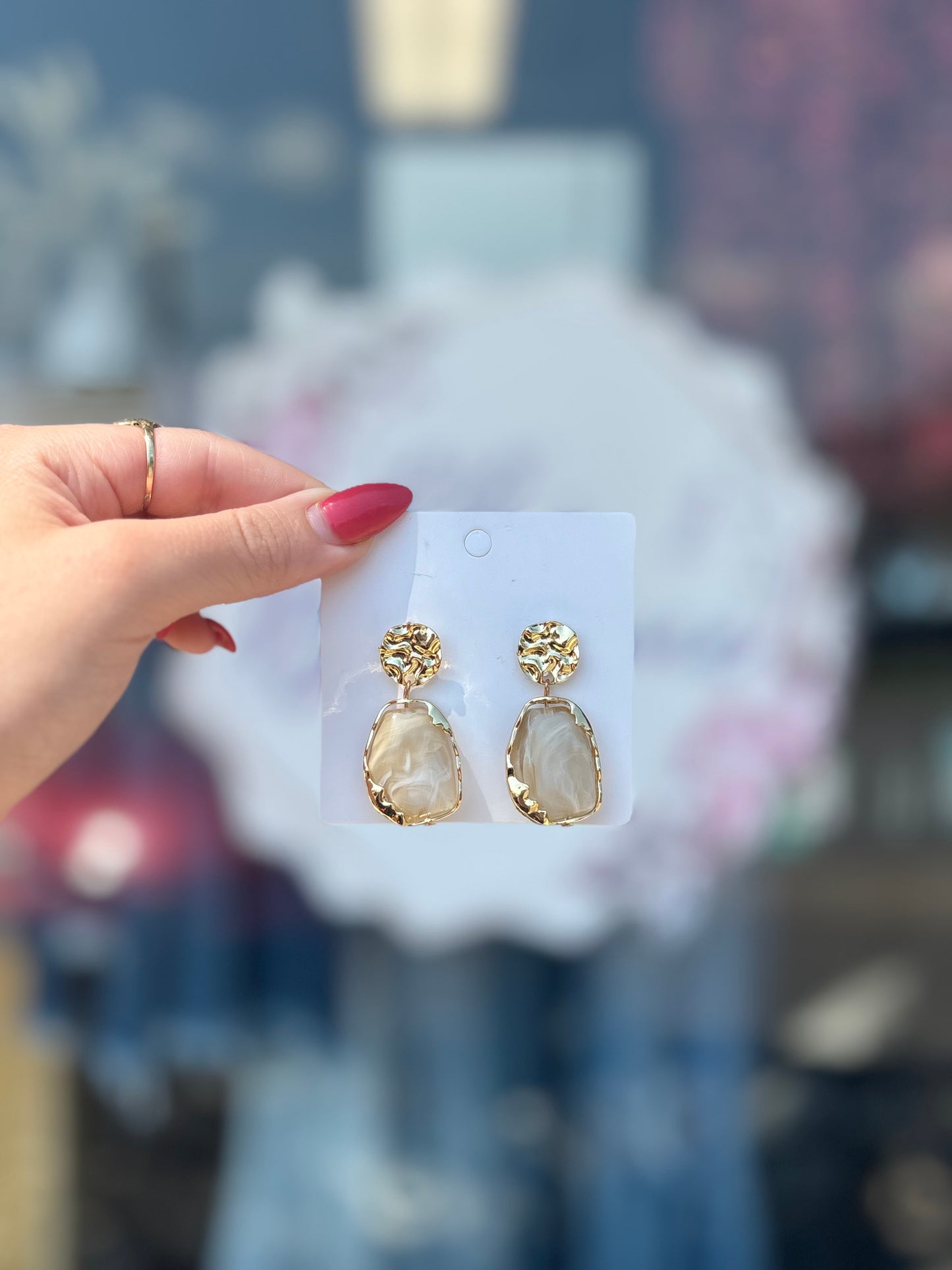 Dangle Gemstone Earring