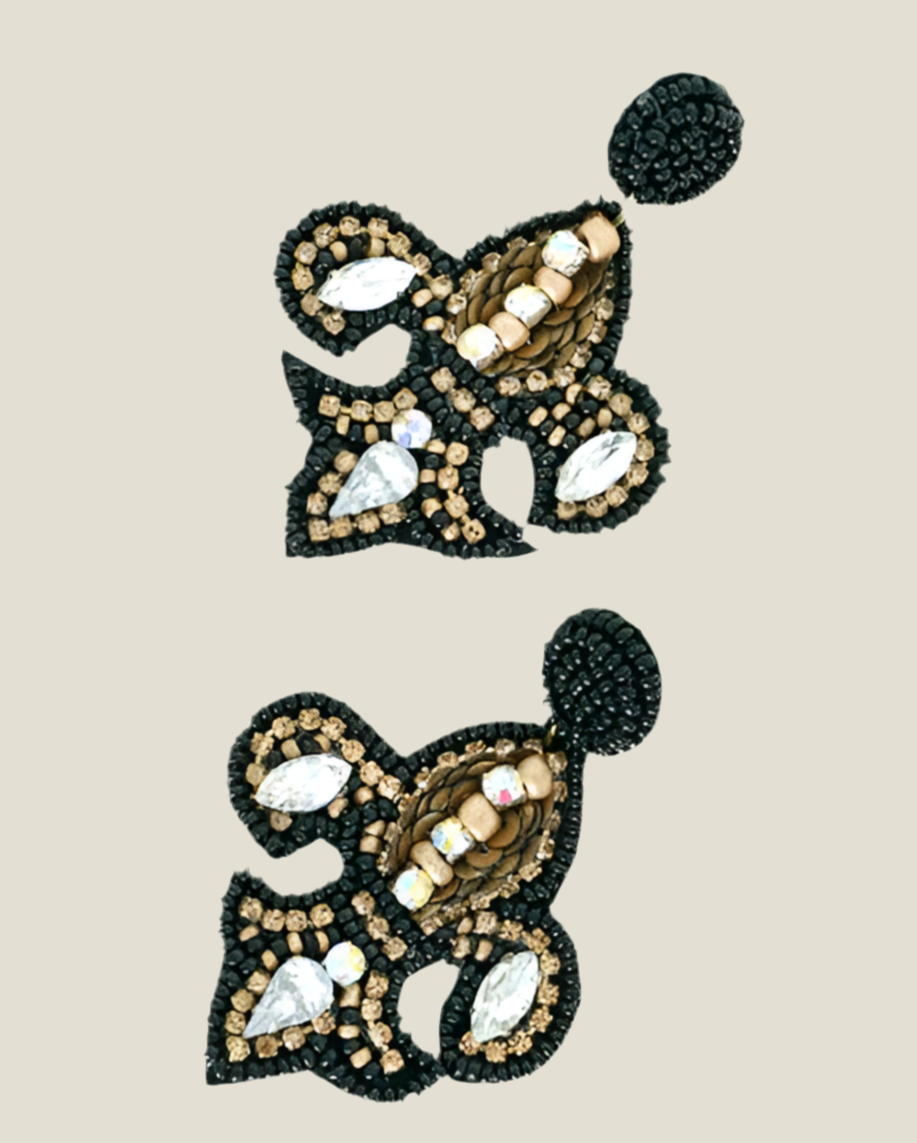 Fleur De Lis Beaded Earrings