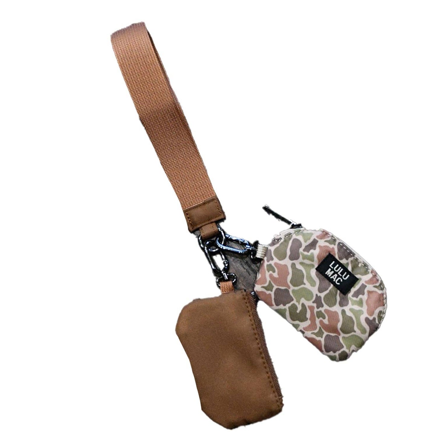 LULU MAC Dark Camo/Brown Double Pouch Wristlets