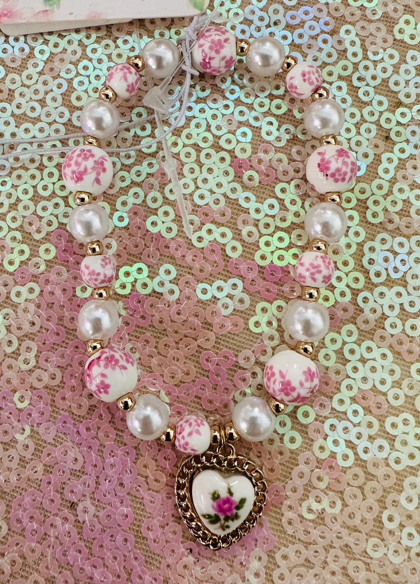 Floral and Pearl Bracelet