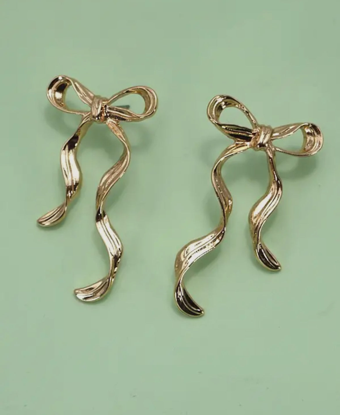 Gold Ribbon Earrings