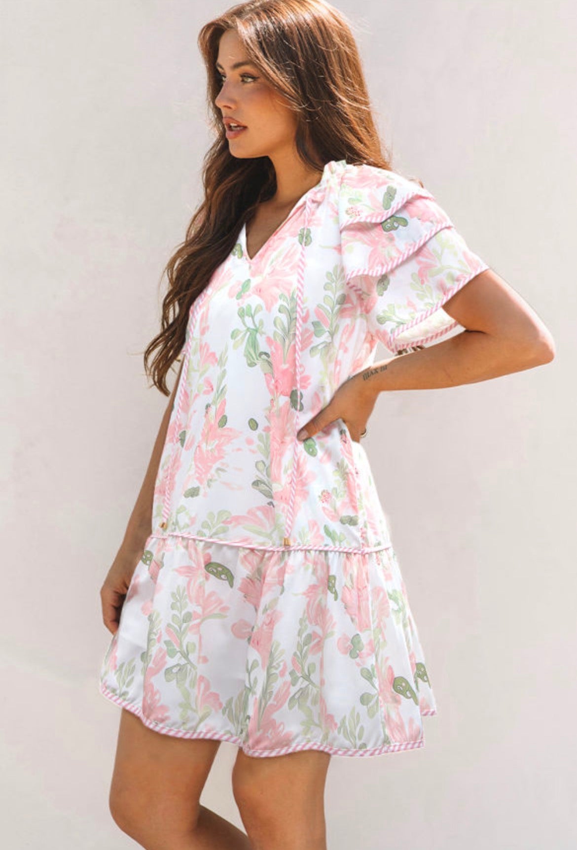 Pink Petal Corded Dress