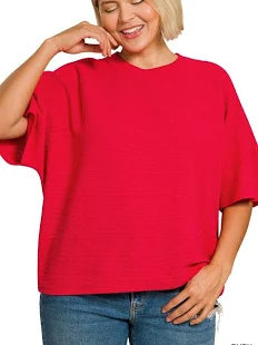 Curvy Ruby Double Knit Top