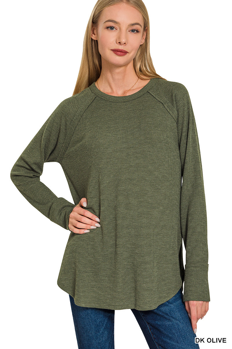 Dark Olive Baby Waffle Top