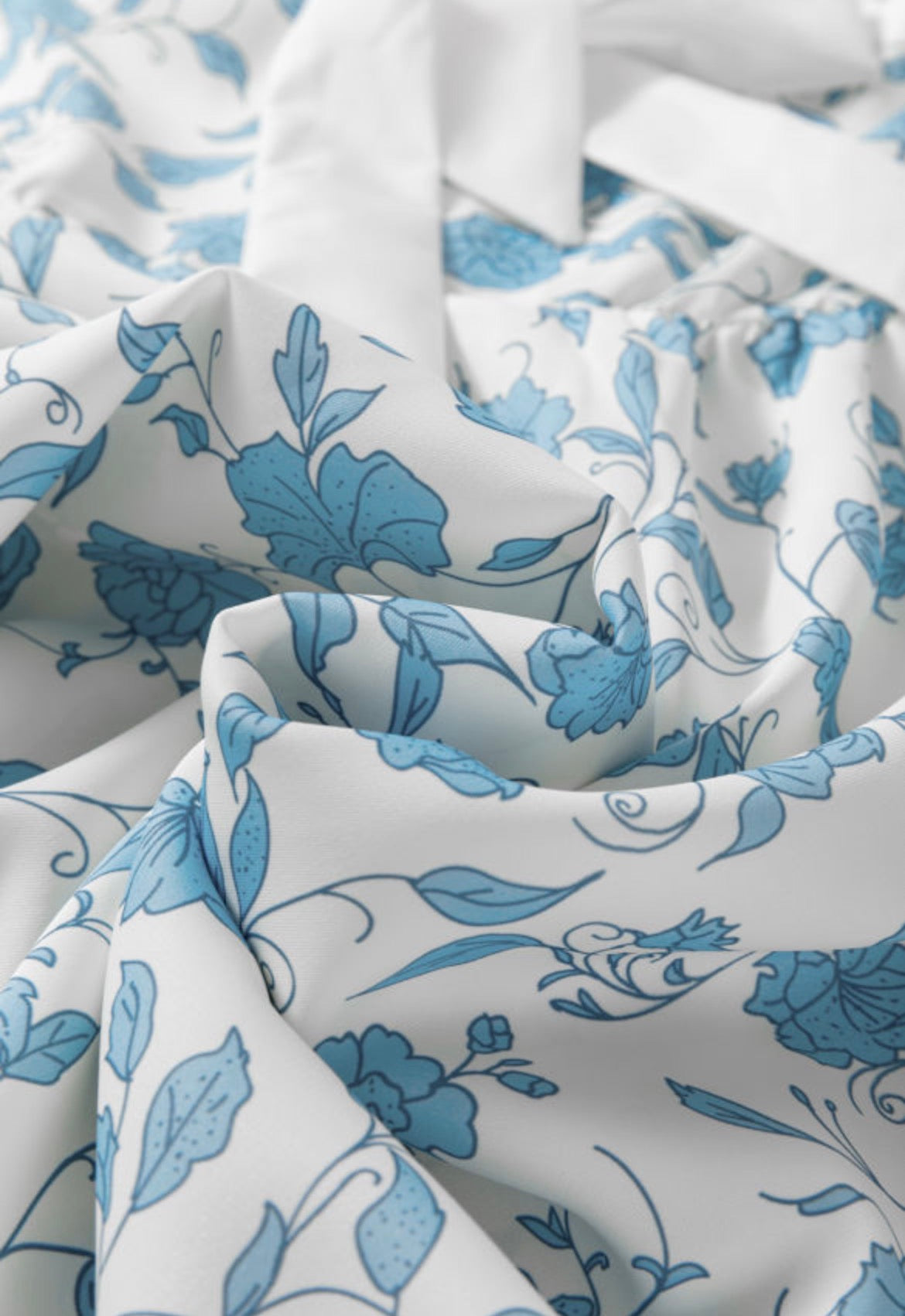 Blue Blossoms and Bows Mini Dress