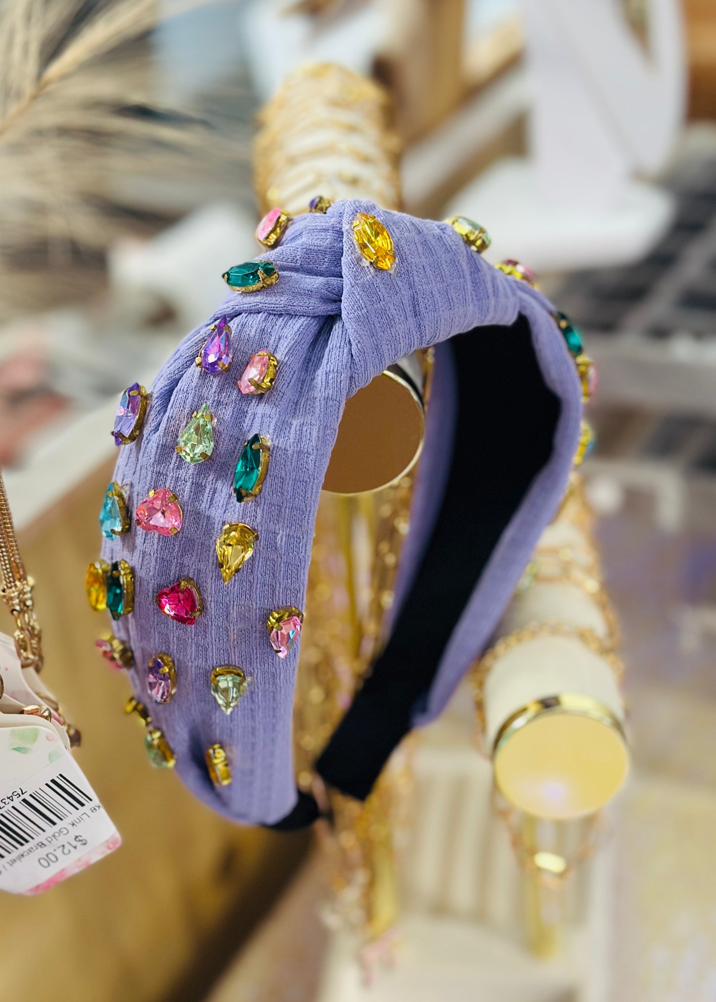 Lavender Headband with Rhinestones