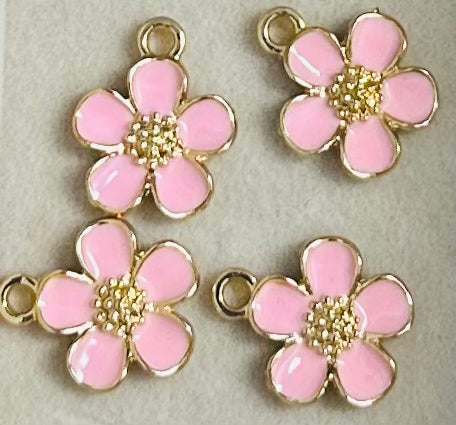 Delicate Pink Flower Charm