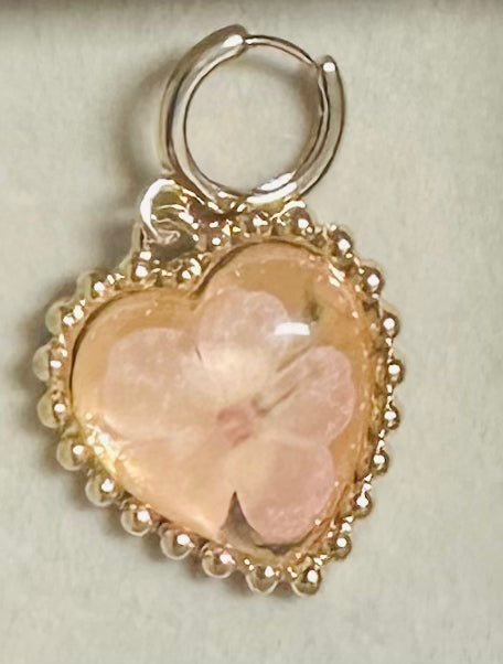 Pink Opalescent Heart Charm