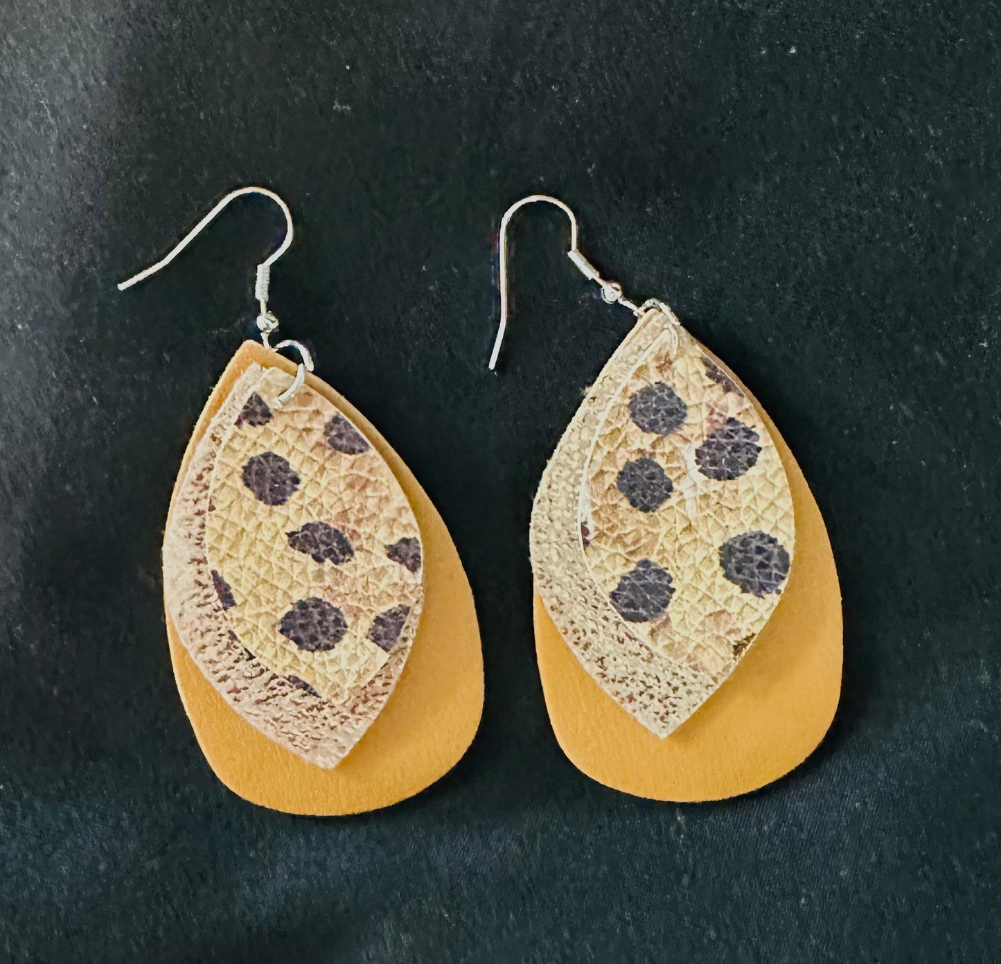Leopard Tear Drop Earrings
