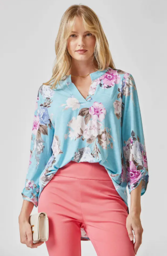 3/4 Sleeve Printed Lizzy Top