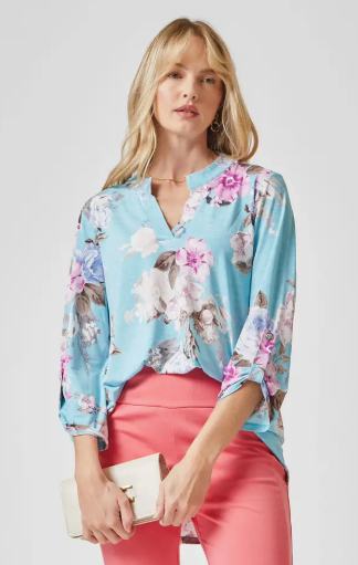 3/4 Sleeve Printed Lizzy Top