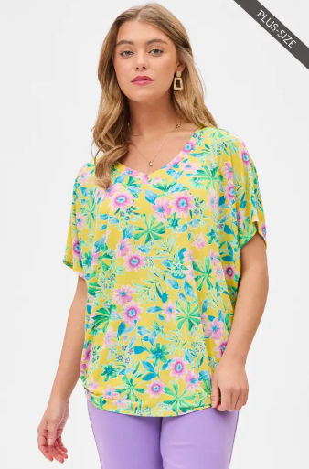 Yellow Easy Fit Tunic - Curvy