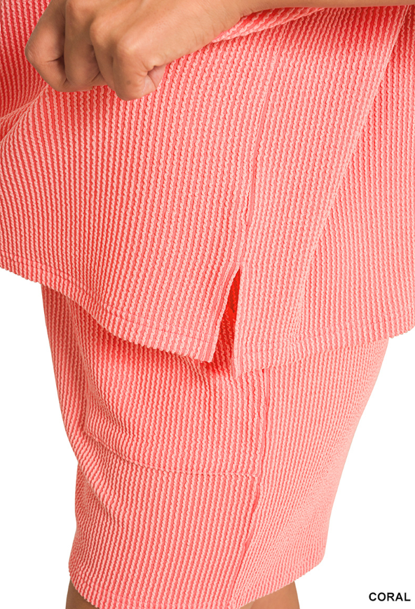 Coral 2 Piece Ribbed Set