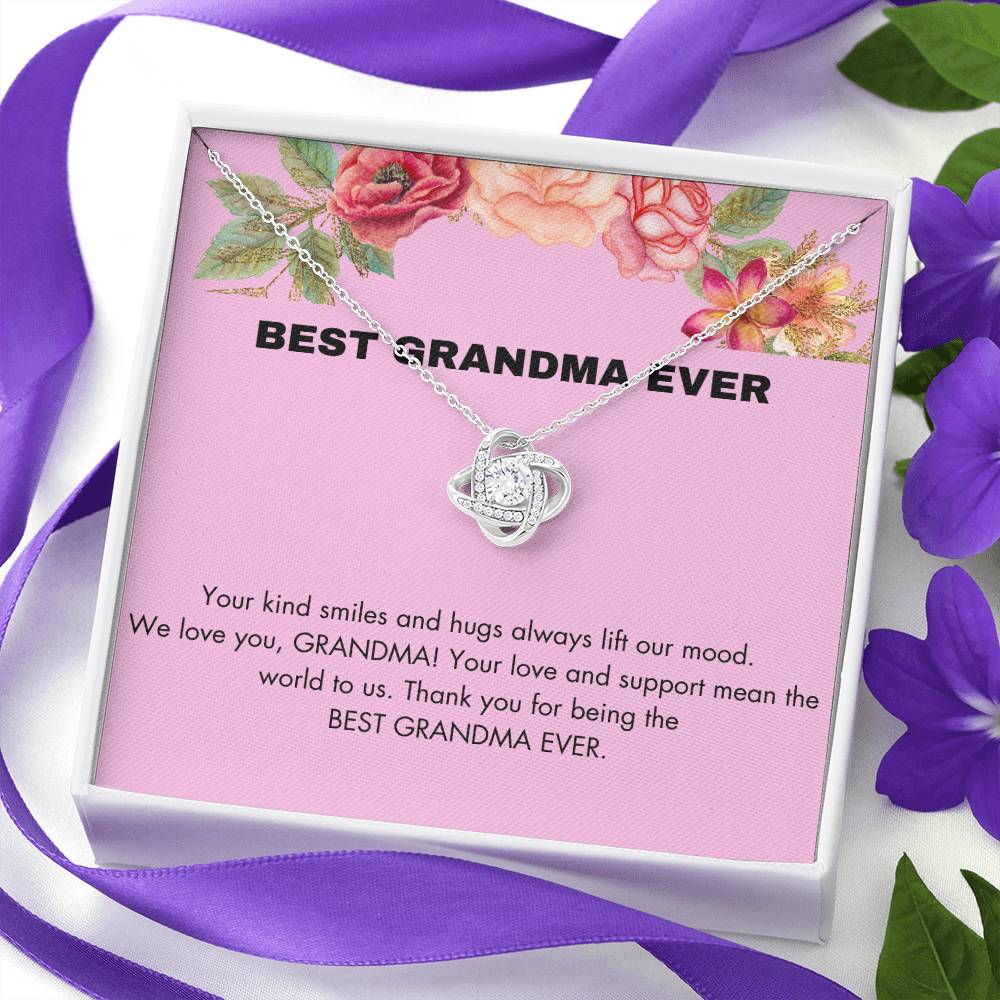 BEST GRANDMA EVER LOVE KNOT NECKLACE:)