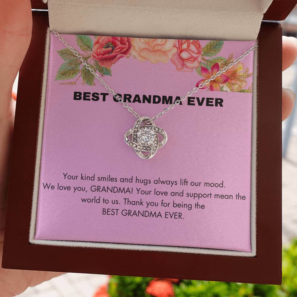 BEST GRANDMA EVER LOVE KNOT NECKLACE:)