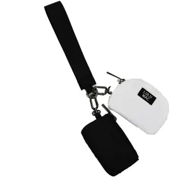 Lulu Mac Black/White Double Pouch Wristlet