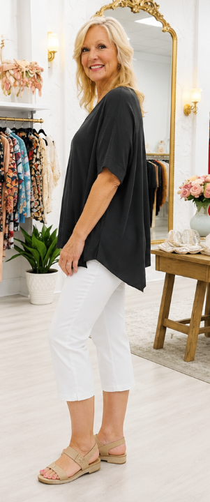 Black Zenana Dolman Curvy Top
