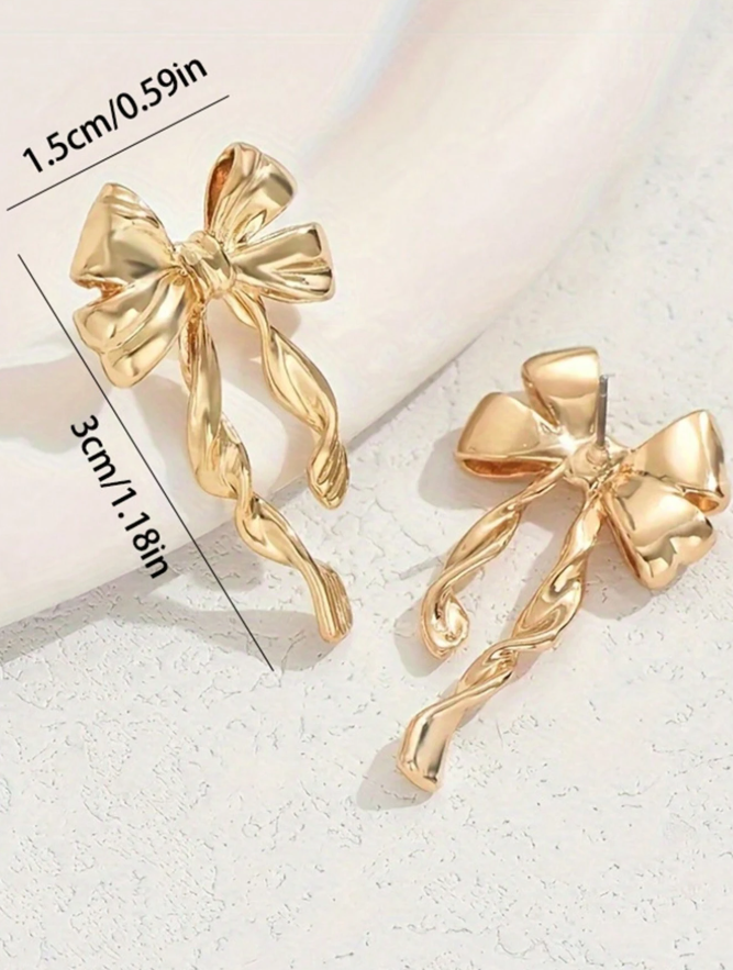 Gold Bow Earrings