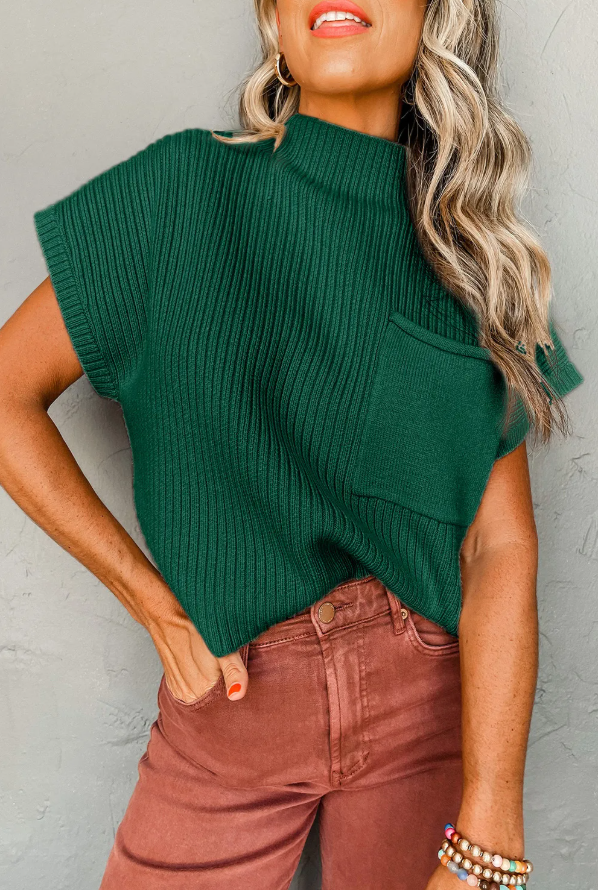 Green Ribbed Sweater