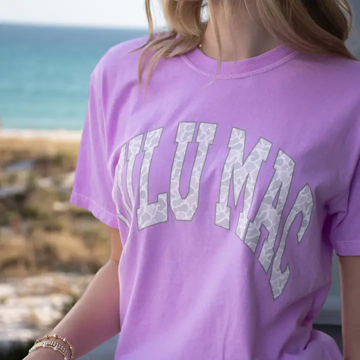 LULU MAC Neon Violet Camo T-Shirt