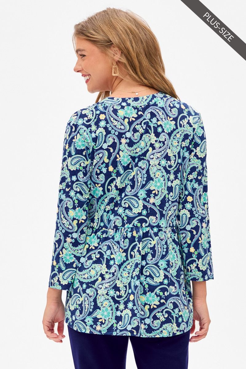 Fa-blue-ous Lizzy Top - CURVY
