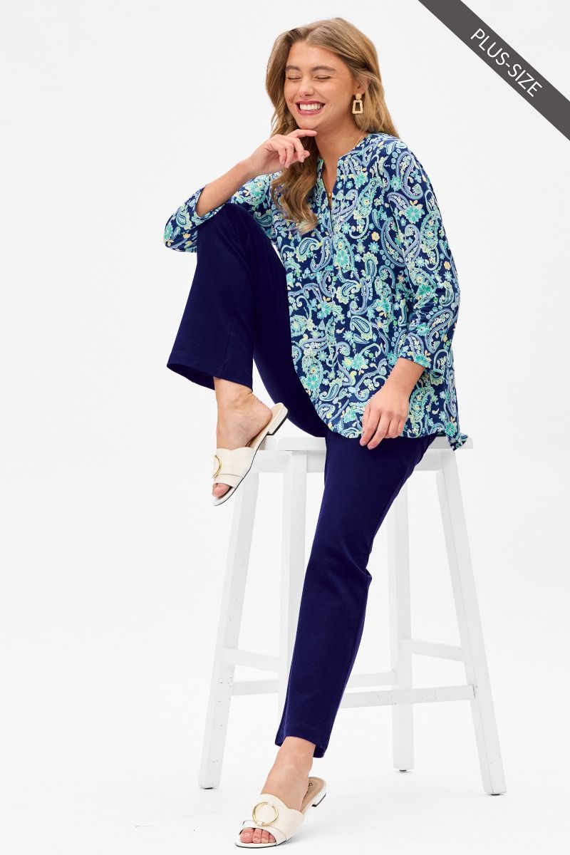 Fa-blue-ous Lizzy Top - CURVY