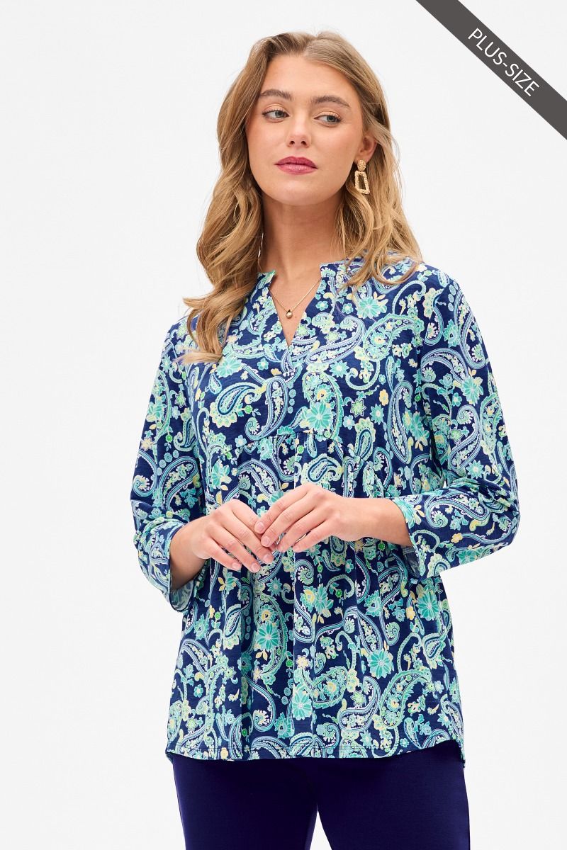 Fa-blue-ous Lizzy Top - CURVY