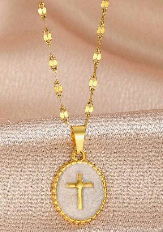 Dainty Cross Necklace/In 2 Colors