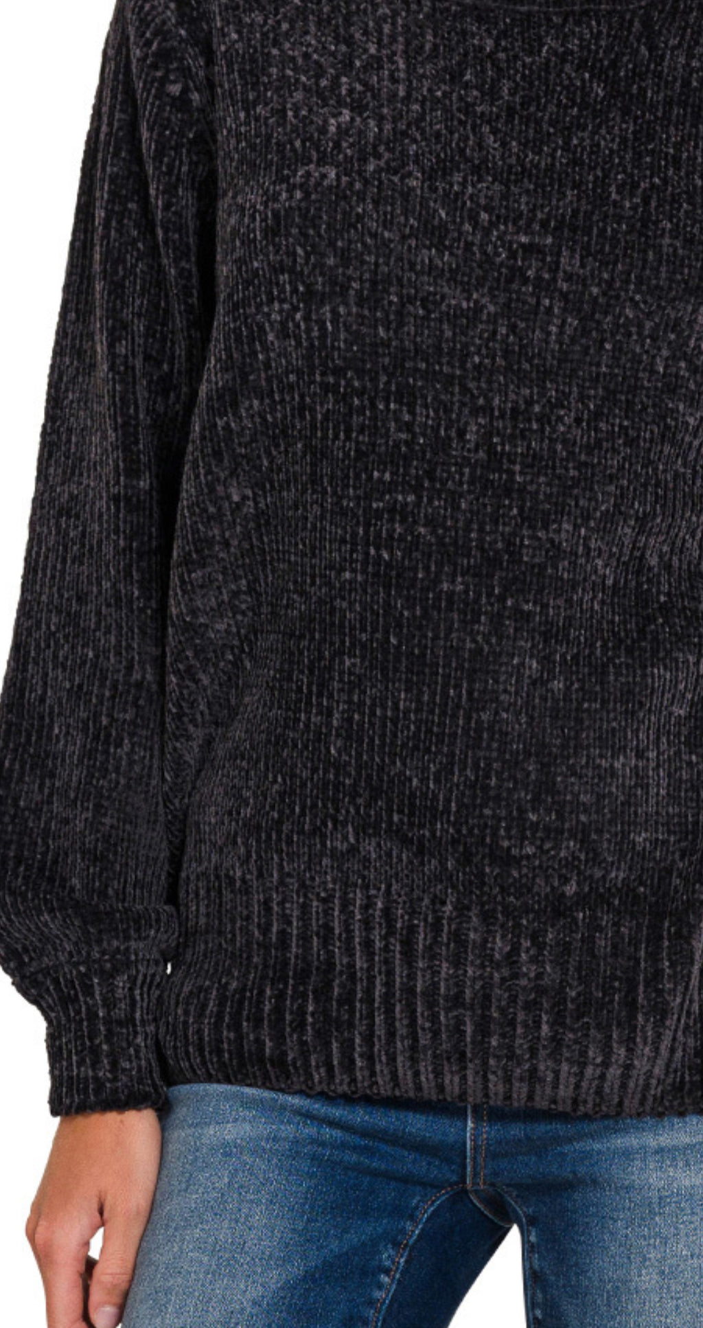Round Neck Chenille Sweater