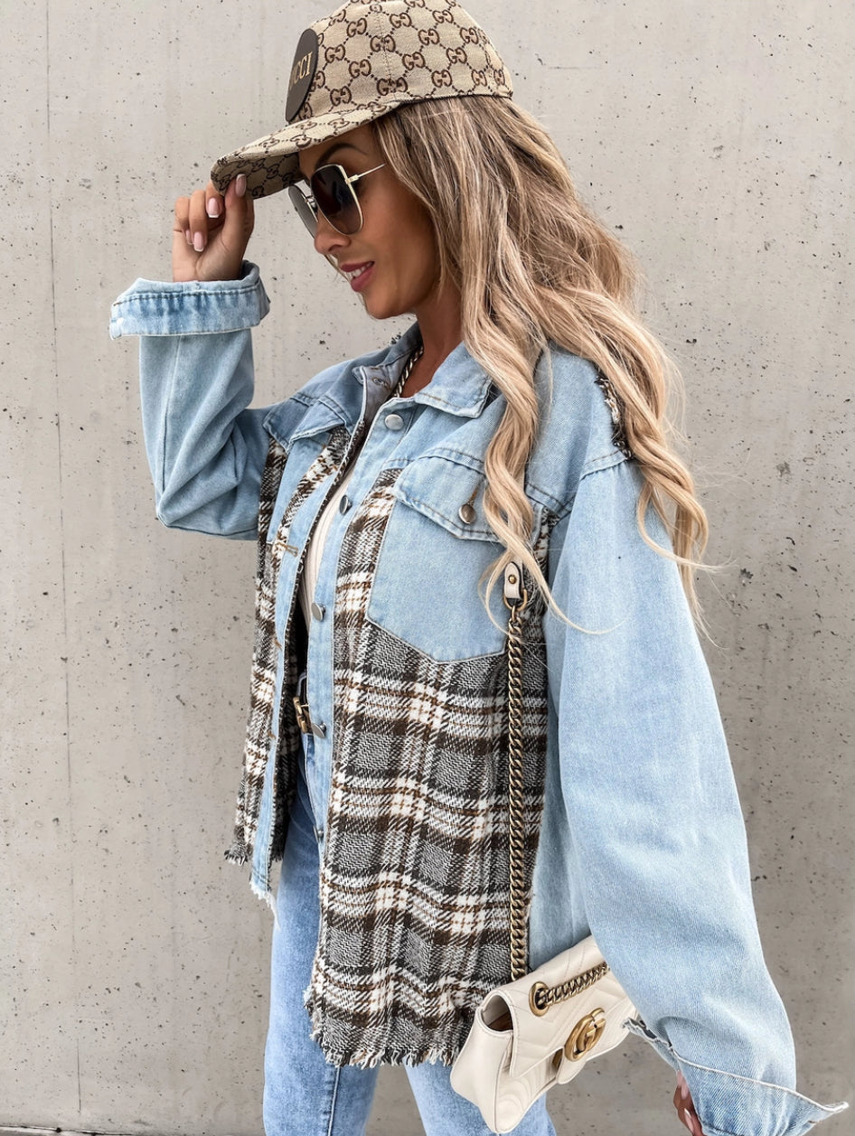 Colorblock Denim Jacket