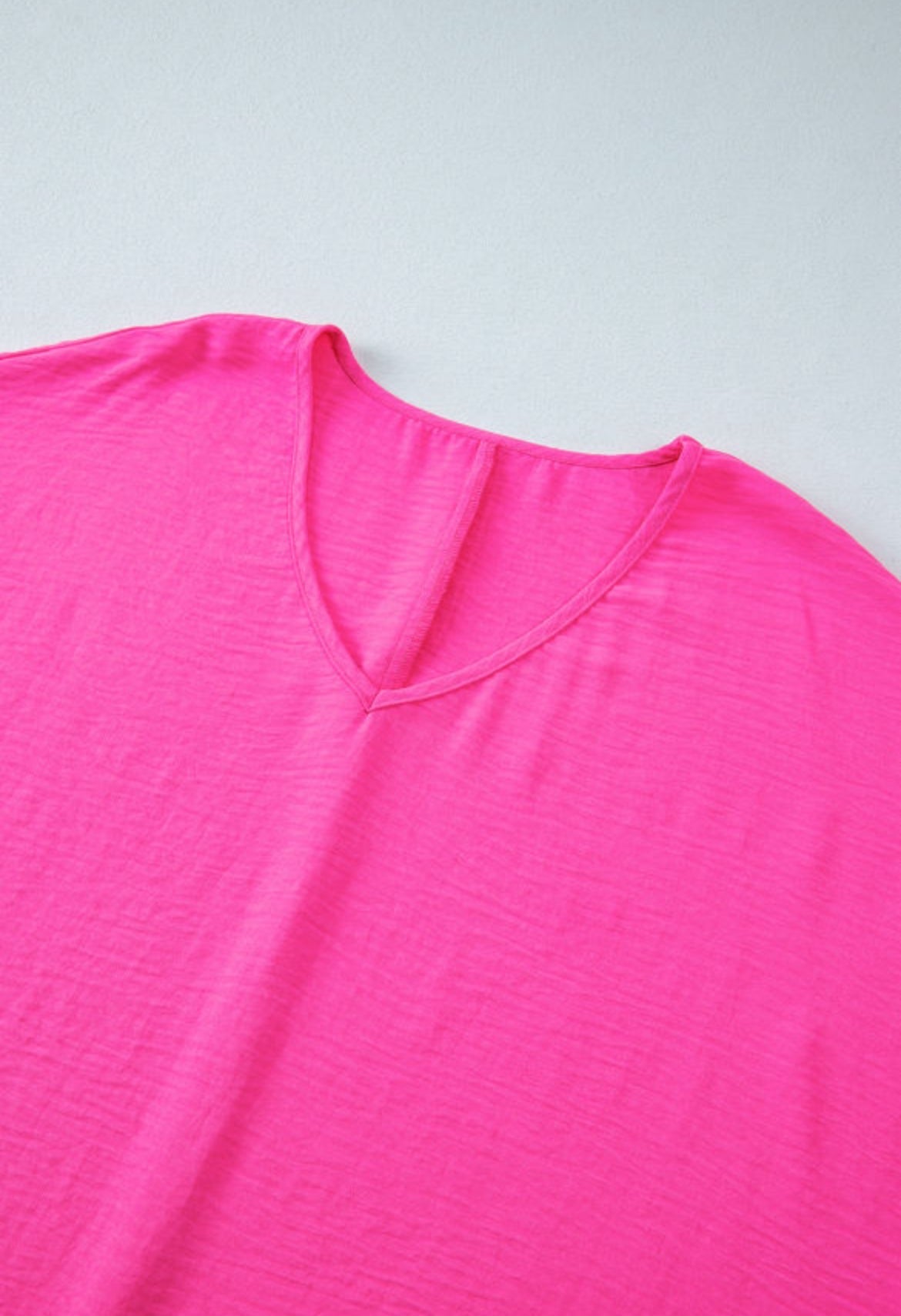 Hot Pink V-Neck Top