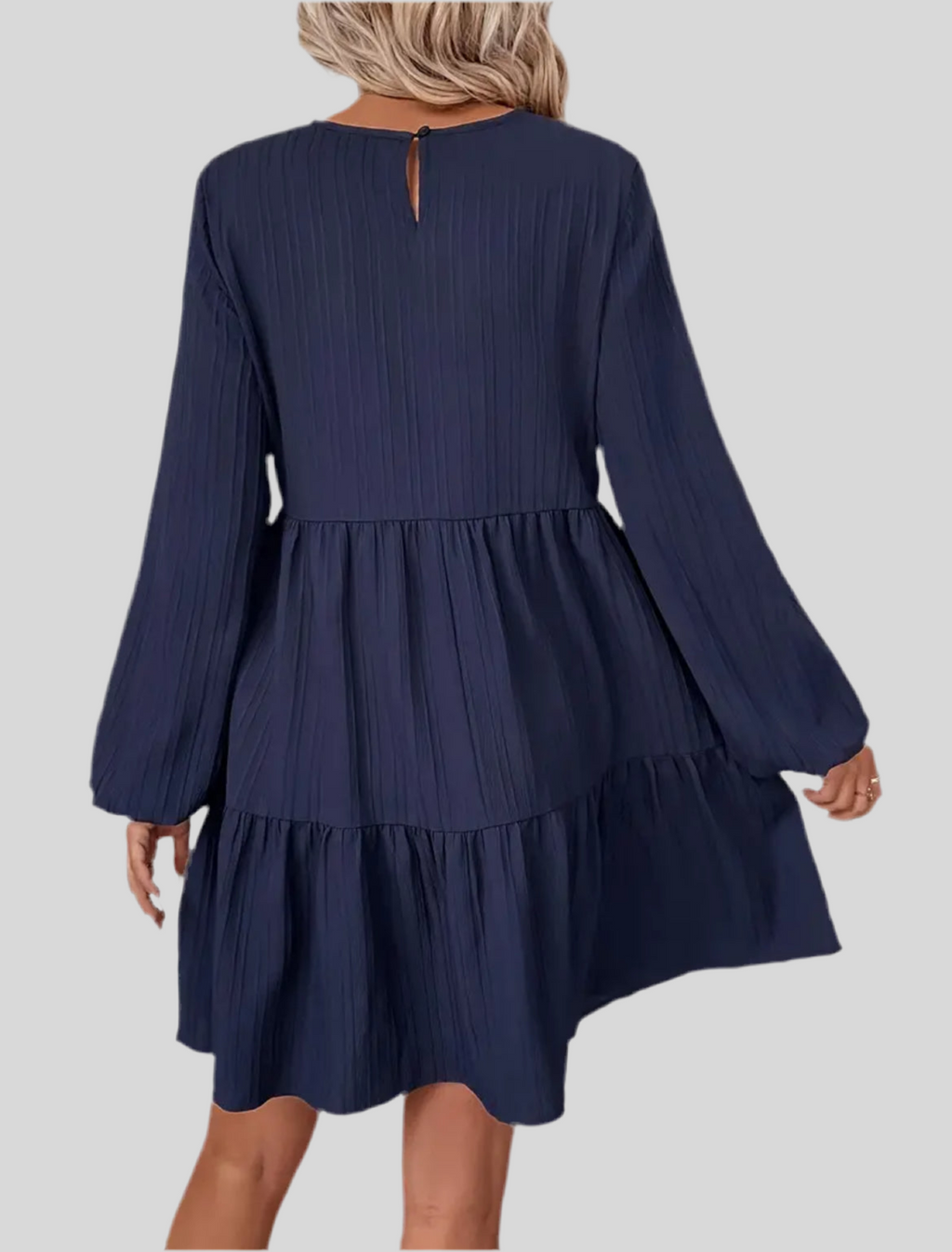 Navy Blue Long Sleeve Dress