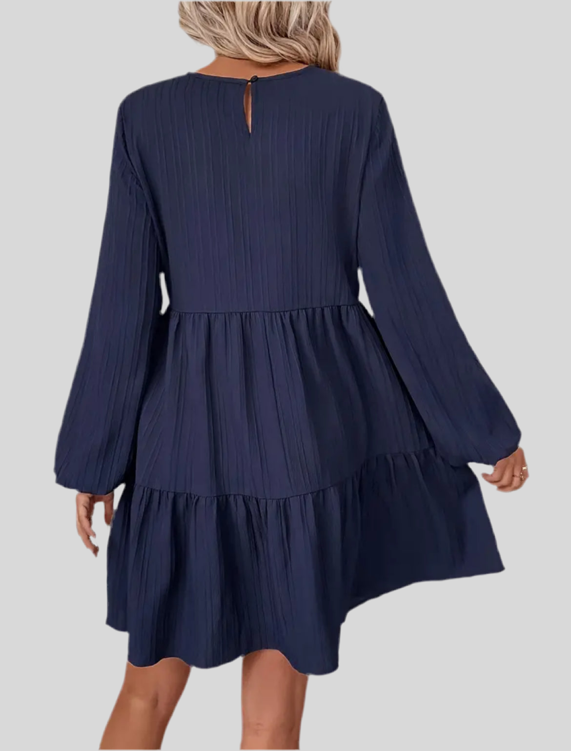 Navy Blue Long Sleeve Dress