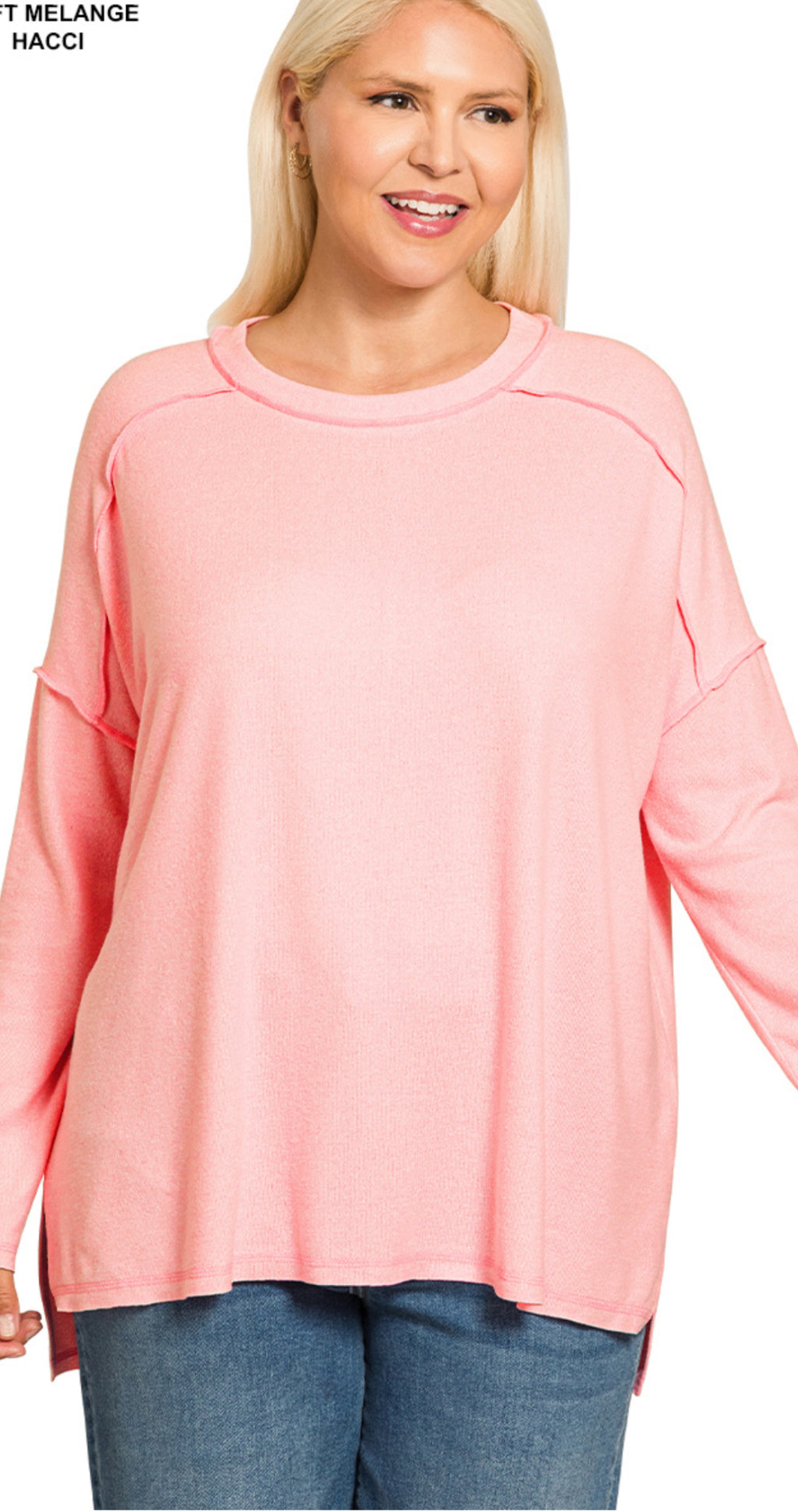 Curvy Cozy Mélange Exposed Seam