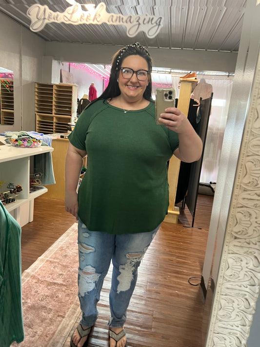 BABY WAFFLE SHORT SLEEVE TOP IN 2 COLORS