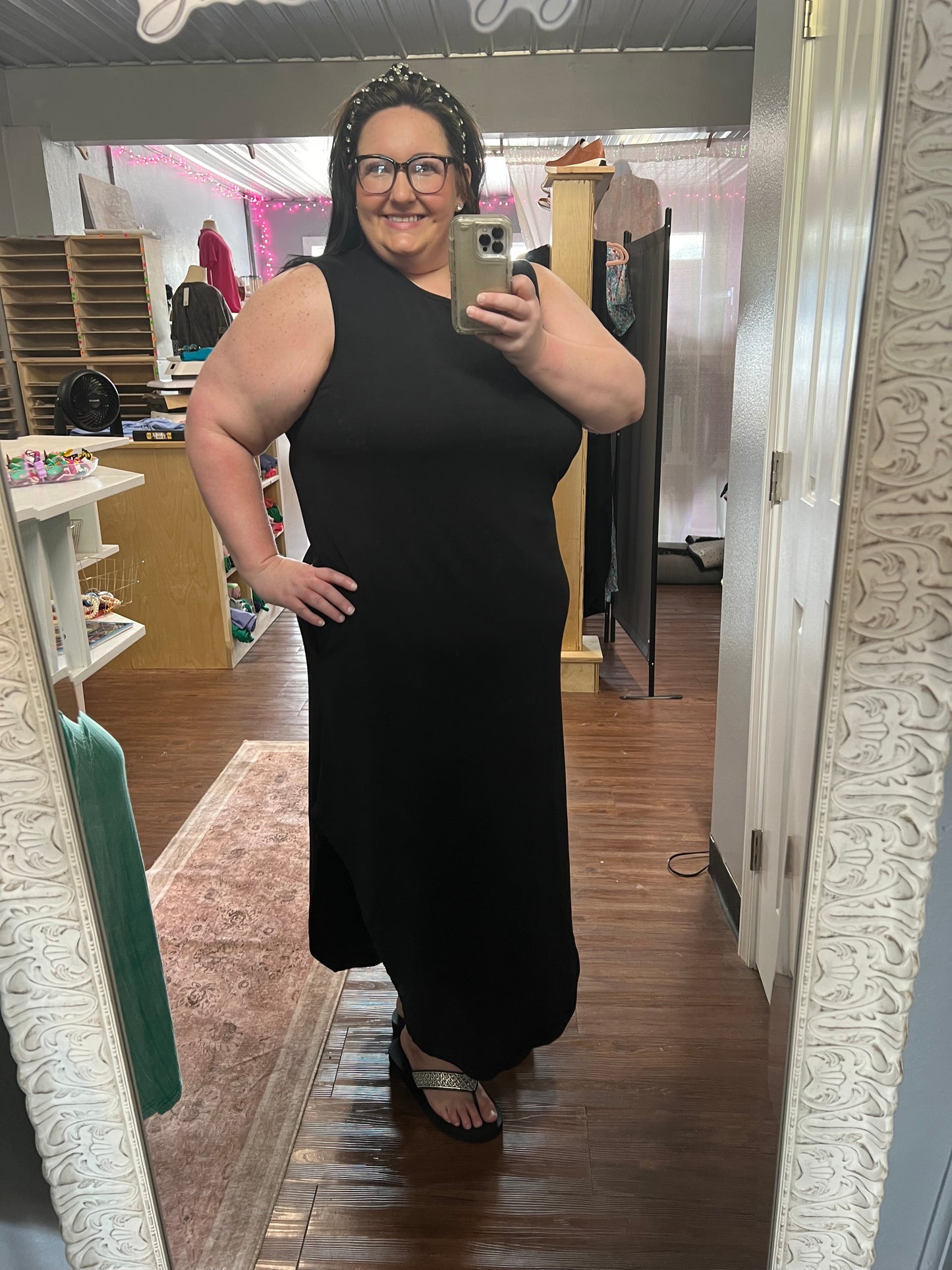 Black Sleeveless Flared Maxi Dress for Women - BB's 2 Boutique