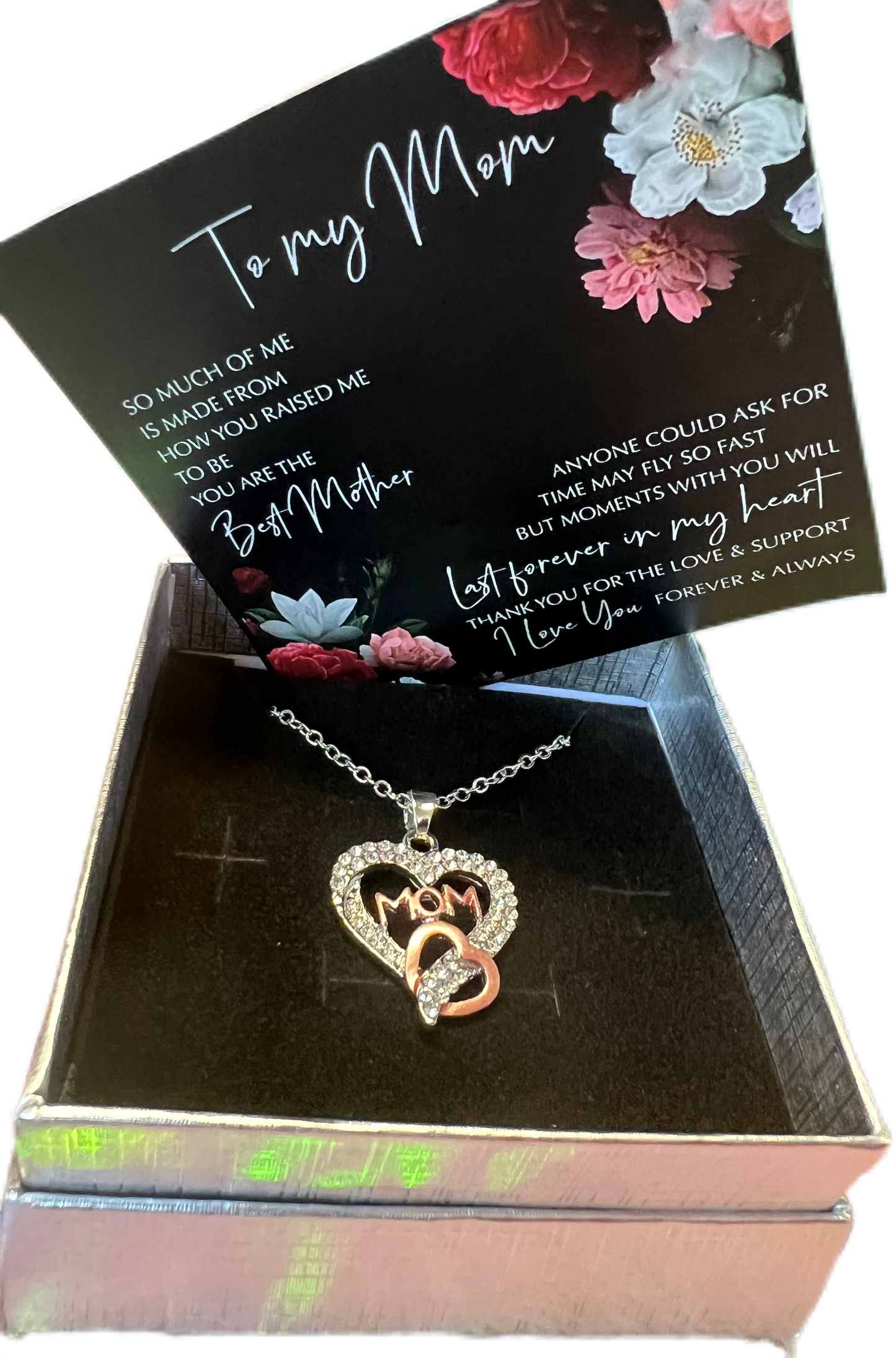 Mom Necklace With Rhinestone