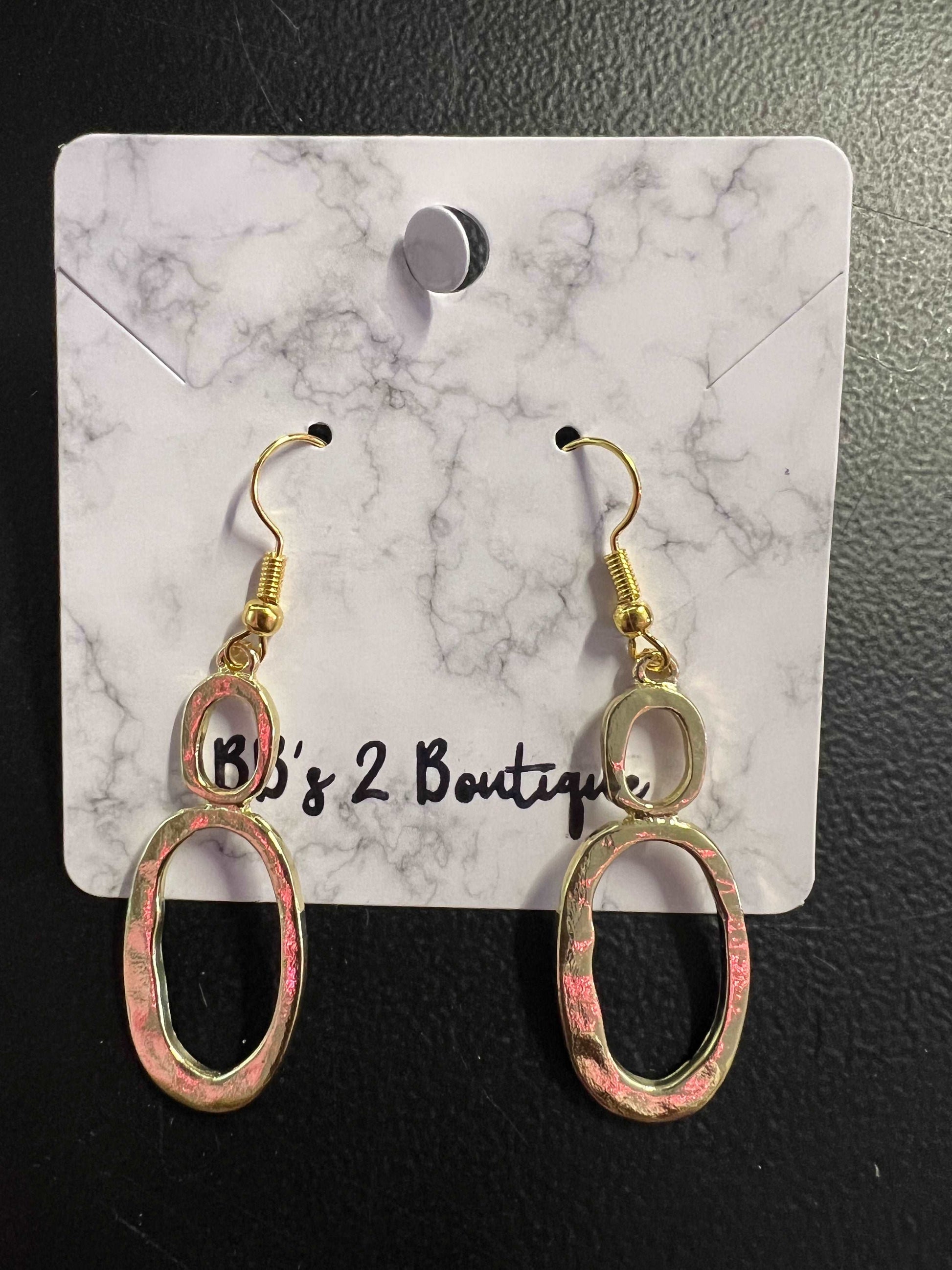 Gold Double Hoops Earrings