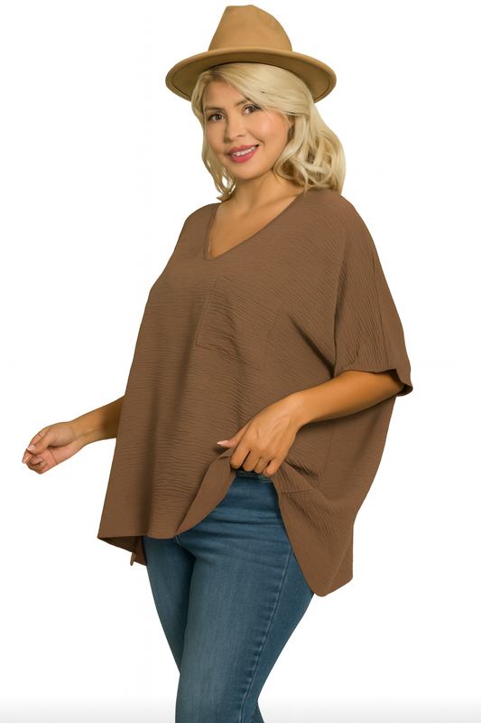 Brown Dolman Top