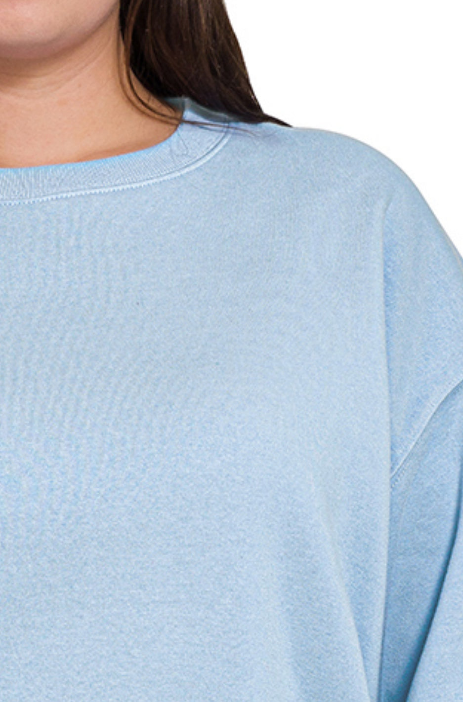 Curvy fleece crewneck pullover sweatshirts