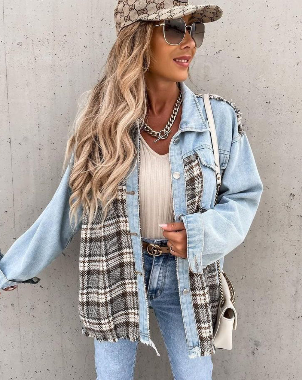 Colorblock Denim Jacket