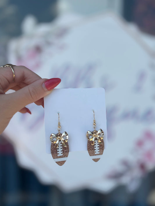 Dangle Football Earrings