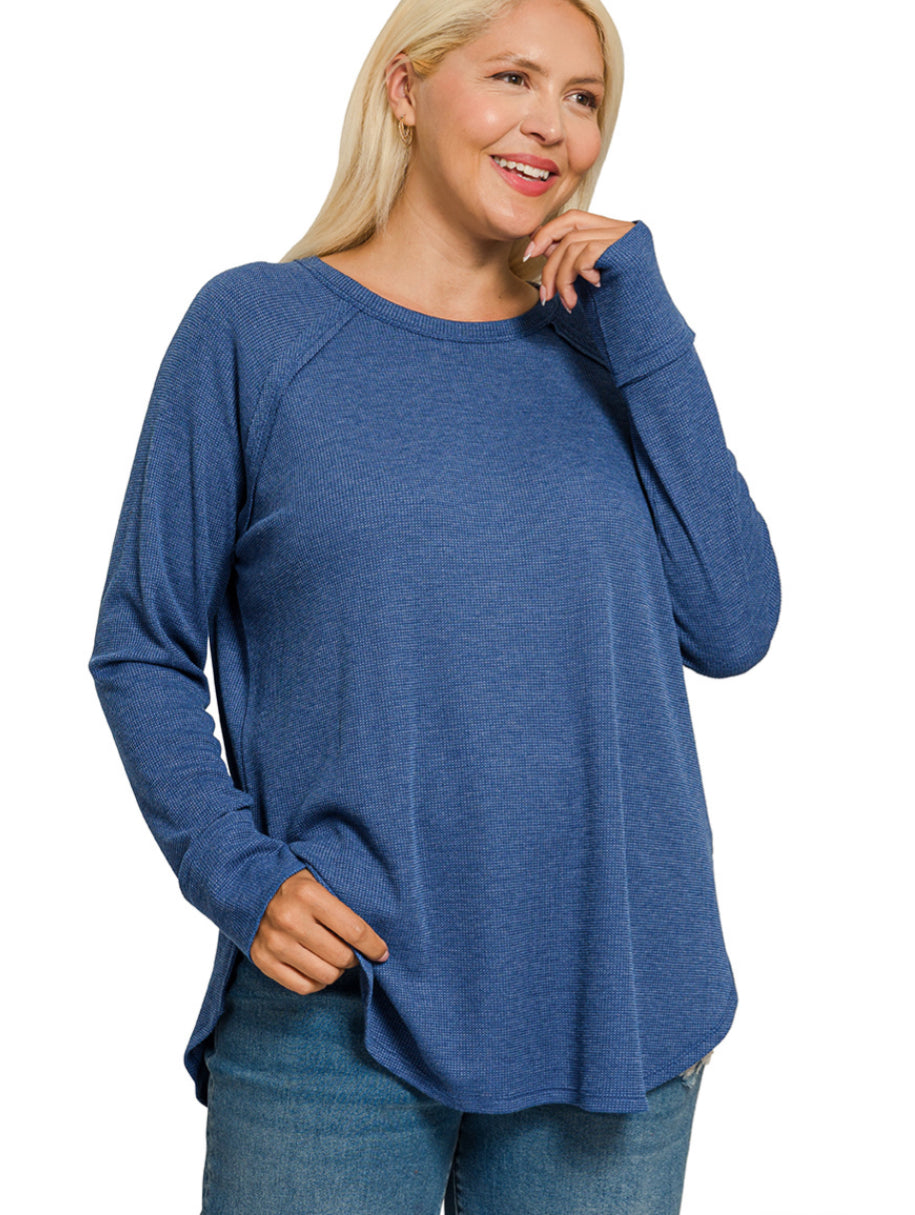 Curvy baby waffle long sleeve top